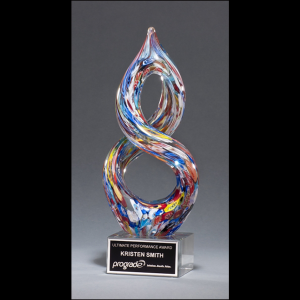 FREE Engraving GC238 Executive Handshake Glass Award Company Corporate Trophy 