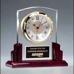 Rosewood Base Glass Clock BC1028