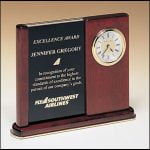 BC3 Rosewood Desk Clock with Duo Engraving Plates 1
