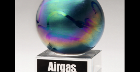 art glass globe award