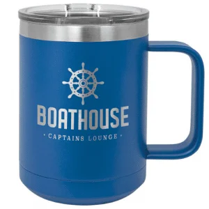 engravable tumbler mug blue