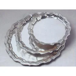 Engravable Chippendale 10" Pewter Tray