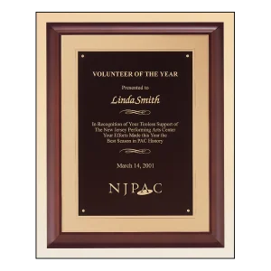 P3554 Cherry Finish Black Brass Plaque