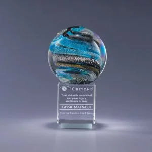 Helix Art Glass Globe with Colorful Swirls #237S