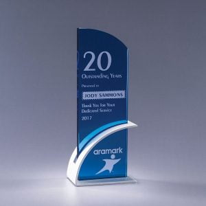 optimist optic crystal award blue