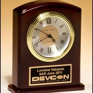 BC970 High Gloss Rosewood Finish Desk Clock